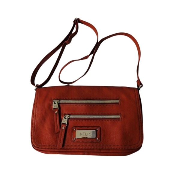 RELIC Rust Vegan Leather Crossbody Flap Bag - Picture 1 of 10